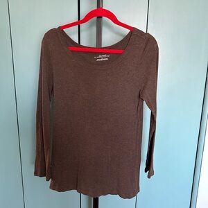 Daisy Fuentes Chocolate Brown Long Sleeve Blouse